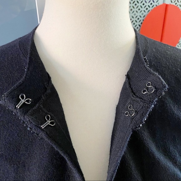 Boden Black Beaded Bow Crop Cardigan - Picture 5 of 8